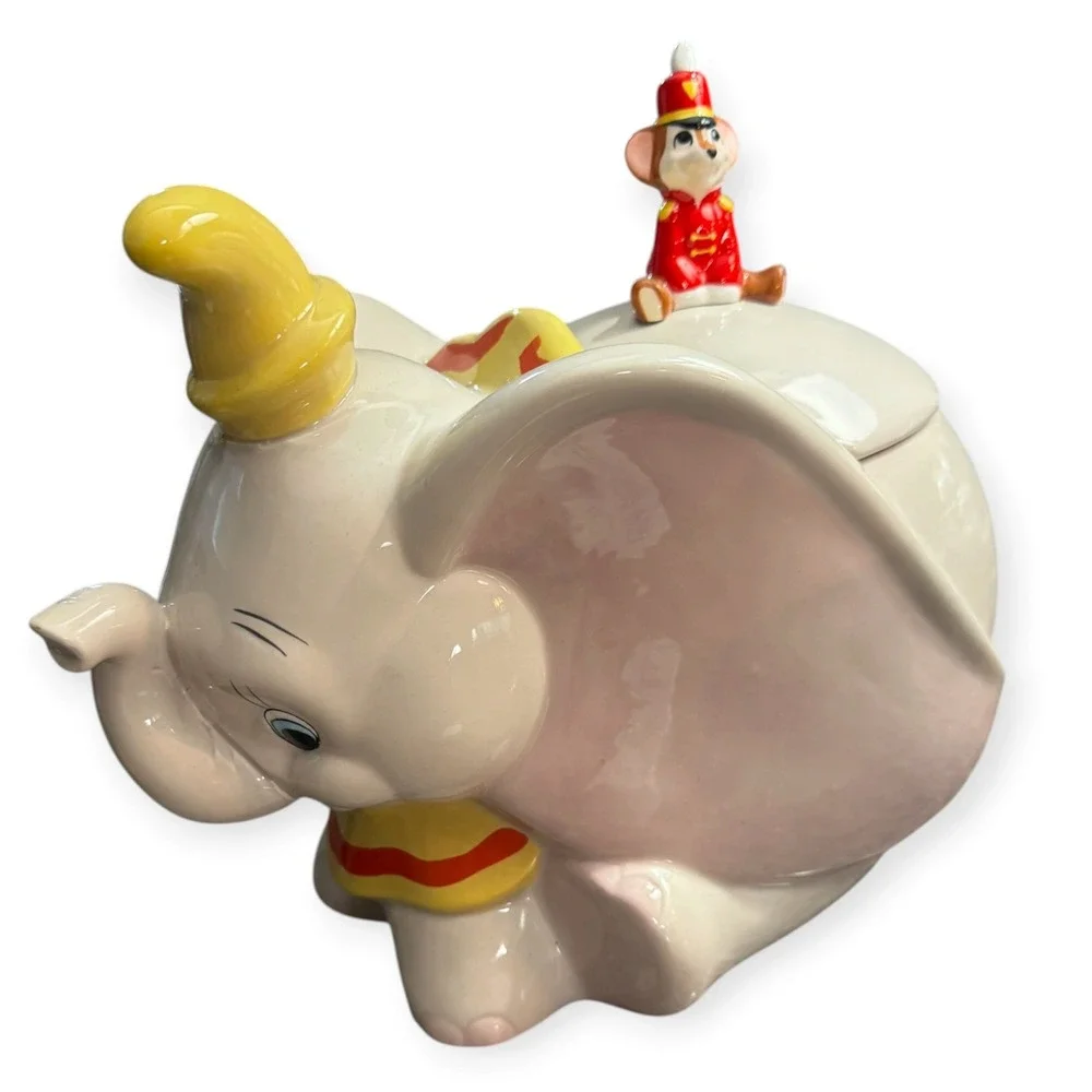 Disney VTG Dumbo Ceramic Cookie Jar Timothy Q Mouse Elephant Collectible 1992